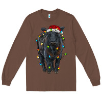 Chestnut christmas black angus cattle with lights Long Sleeve Tee - RanaPortraitStore