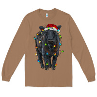 Toasted Coconut christmas black angus cattle with lights Long Sleeve Tee - RanaPortraitStore