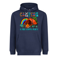 Navy camping is my happy  place Heavyweight Hoodie - AdoDesignShop
