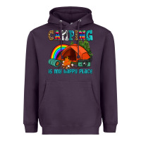 Plum camping is my happy  place Heavyweight Hoodie - AdoDesignShop