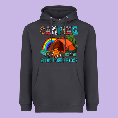 Camping Is My Happy  Place Heavyweight Hoodie Designed By Adodesignshop