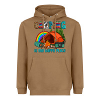 Toasted Coconut camping is my happy  place Heavyweight Hoodie - AdoDesignShop