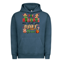 Pigment Midnight Navy the holidays are what you bake them Urban Hoodie - MaliasSmallBusiness