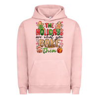 Pigment Salmon the holidays are what you bake them Urban Hoodie - MaliasSmallBusiness