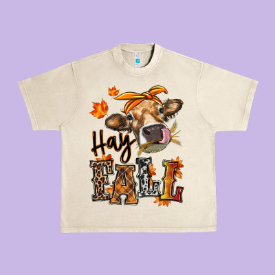 Hay Fall Heifer Urban Heavy Tee Designed By Ranaportraitstore