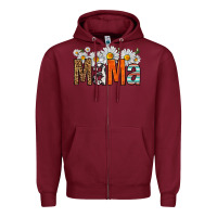 Burgundy western daisies mama Zipper Hoodie - HRA Design Shop