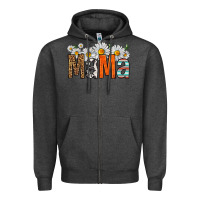 Charcoal Heather western daisies mama Zipper Hoodie - HRA Design Shop