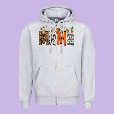 Western Daisies Mama Zipper Hoodie Designed By Hra Design Shop