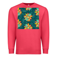 Cardinal colorful tropical flowers seamless pattern Premium Sweatshirt - BundleAndBundleShop