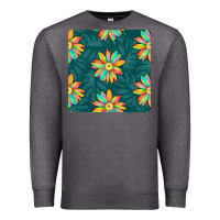 Charcoal Heather colorful tropical flowers seamless pattern Premium Sweatshirt - BundleAndBundleShop