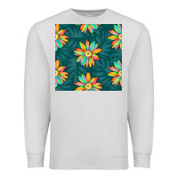Dove Grey colorful tropical flowers seamless pattern Premium Sweatshirt - BundleAndBundleShop