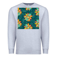 Heather Grey colorful tropical flowers seamless pattern Premium Sweatshirt - BundleAndBundleShop