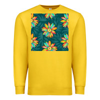 Lemon colorful tropical flowers seamless pattern Premium Sweatshirt - BundleAndBundleShop