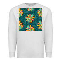 Oatmeal Heather colorful tropical flowers seamless pattern Premium Sweatshirt - BundleAndBundleShop