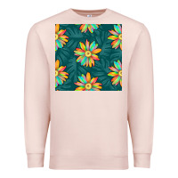 Pale Pink colorful tropical flowers seamless pattern Premium Sweatshirt - BundleAndBundleShop