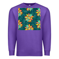 Purple colorful tropical flowers seamless pattern Premium Sweatshirt - BundleAndBundleShop