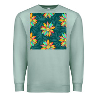 Seafoam colorful tropical flowers seamless pattern Premium Sweatshirt - BundleAndBundleShop