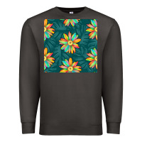 Smoke colorful tropical flowers seamless pattern Premium Sweatshirt - BundleAndBundleShop