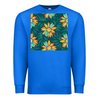 True Royal colorful tropical flowers seamless pattern Premium Sweatshirt - BundleAndBundleShop