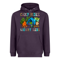 Plum camp more worry less Heavyweight Hoodie - AdoDesignShop