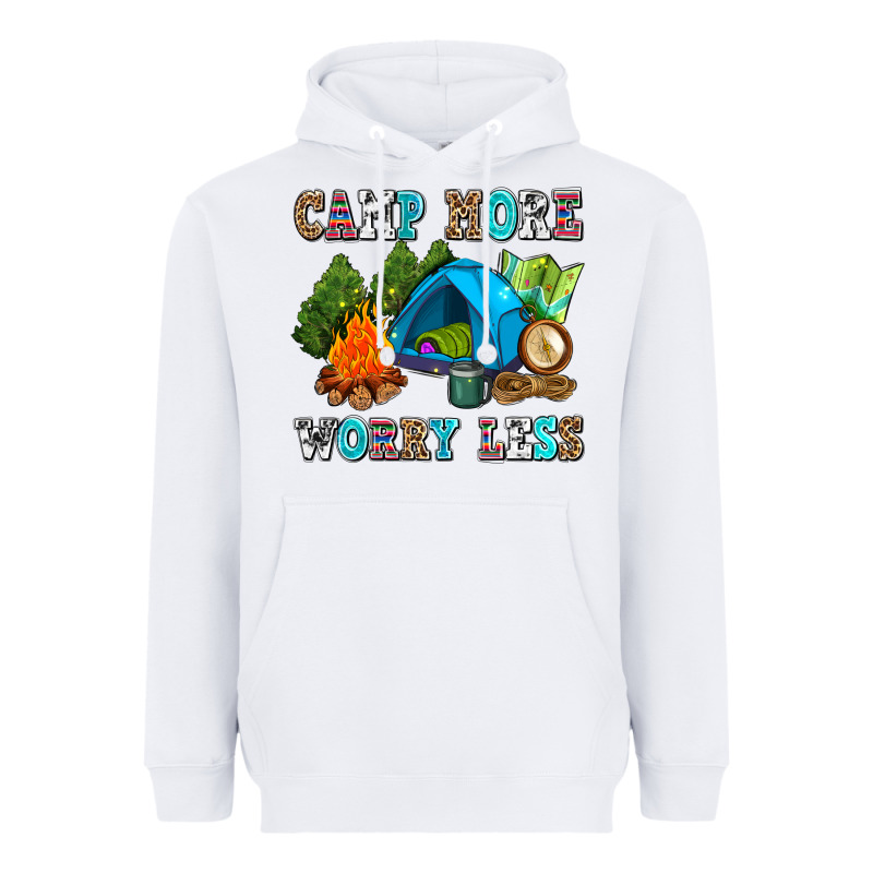 Camp More Worry Less Heavyweight Hoodie by AdoDesignShop | Teevron