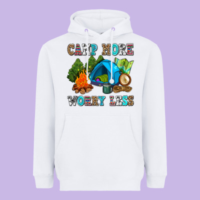 Camp More Worry Less Heavyweight Hoodie Designed By Adodesignshop