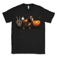 Black Peace Love Halloween Classic Tee - texasbilliewilder