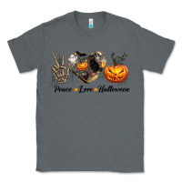 Charcoal Heather Peace Love Halloween Classic Tee - texasbilliewilder