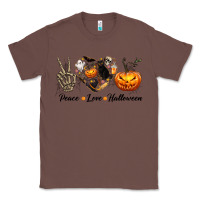 Chestnut Peace Love Halloween Classic Tee - texasbilliewilder