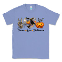 Colony Blue Peace Love Halloween Classic Tee - texasbilliewilder