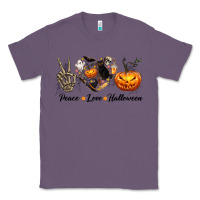 Lavender Peace Love Halloween Classic Tee - texasbilliewilder