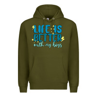Army Green life is better with my boys Premium Hoodie - MaliasSmallBusiness