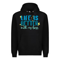 Black life is better with my boys Premium Hoodie - MaliasSmallBusiness