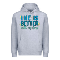 Heather Grey life is better with my boys Premium Hoodie - MaliasSmallBusiness