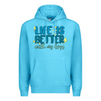 Ocean Blue life is better with my boys Premium Hoodie - MaliasSmallBusiness