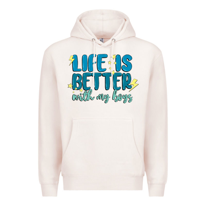 Life Is Better With My Boys Premium Hoodie by MaliasSmallBusiness | Teevron