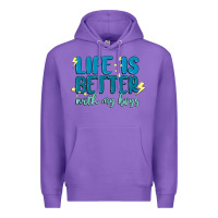 Purple life is better with my boys Premium Hoodie - MaliasSmallBusiness
