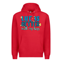Red life is better with my boys Premium Hoodie - MaliasSmallBusiness