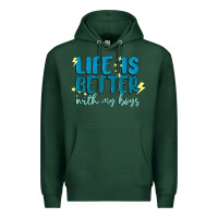 Sports Green life is better with my boys Premium Hoodie - MaliasSmallBusiness