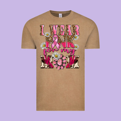 I Wear Pink For My Mom Vintage Tee Designed By Barkaloodesign