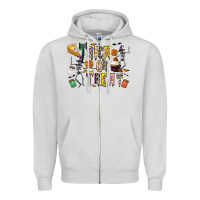 Dove Grey trick or treat Zipper Hoodie - CowhideDigitalArt