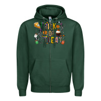 Sports Green trick or treat Zipper Hoodie - CowhideDigitalArt