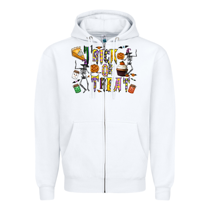 Trick Or Treat Zipper Hoodie by CowhideDigitalArt | Teevron