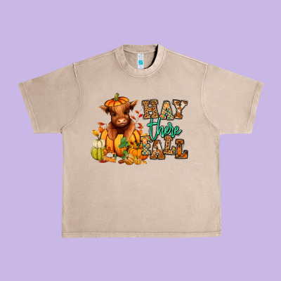 Hay There Fall Pumpkin Heifer Urban Heavy Tee Designed By Ranaportraitstore