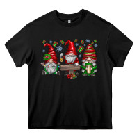 Black christmas gnomes celebration Heavy Core Tee - CowhideDigitalArt