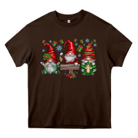 Chocolate Brown christmas gnomes celebration Heavy Core Tee - CowhideDigitalArt