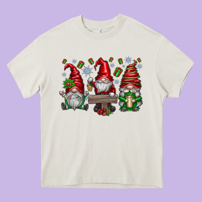 Christmas Gnomes Celebration Heavy Core Tee Designed By Cowhidedigitalart