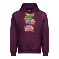Mauve Wine floral books Urban Hoodie - MaliasSmallBusiness