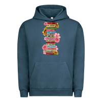Pigment Midnight Navy floral books Urban Hoodie - MaliasSmallBusiness