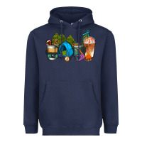 Navy camp coffee cups ado Heavyweight Hoodie - AdoDesignShop